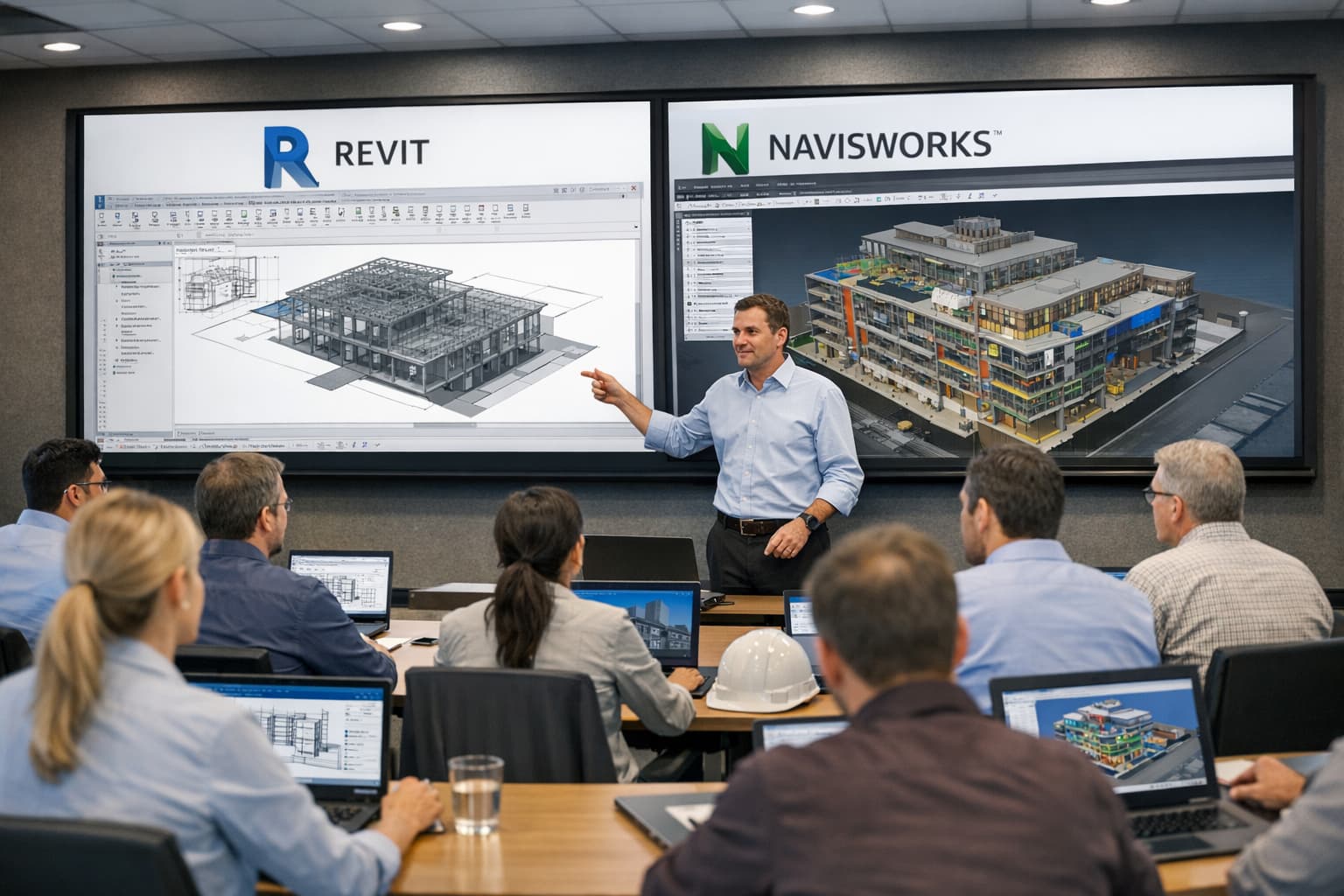 BIM training workshop with team of AECO engineers and architects